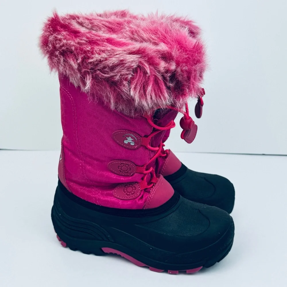 Kamik Kids Snowgypsy Girls snow Boots Size 2. Fleece liner, faux fur collar.